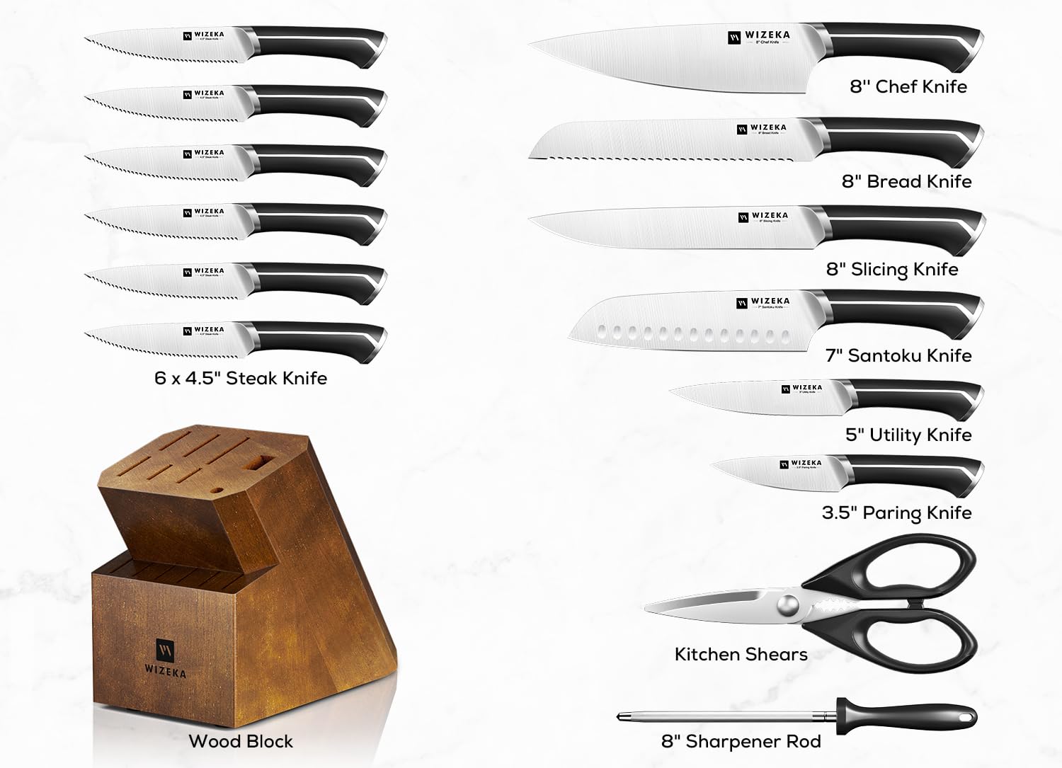 Cuchillo utilidad WIZEKA 5 pulgadas para tareas diarias