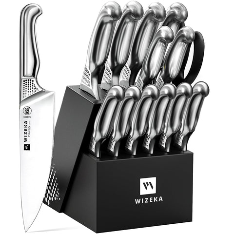 Conjunto WIZEKA en bloque para cocina, diseño elegante y seguro.