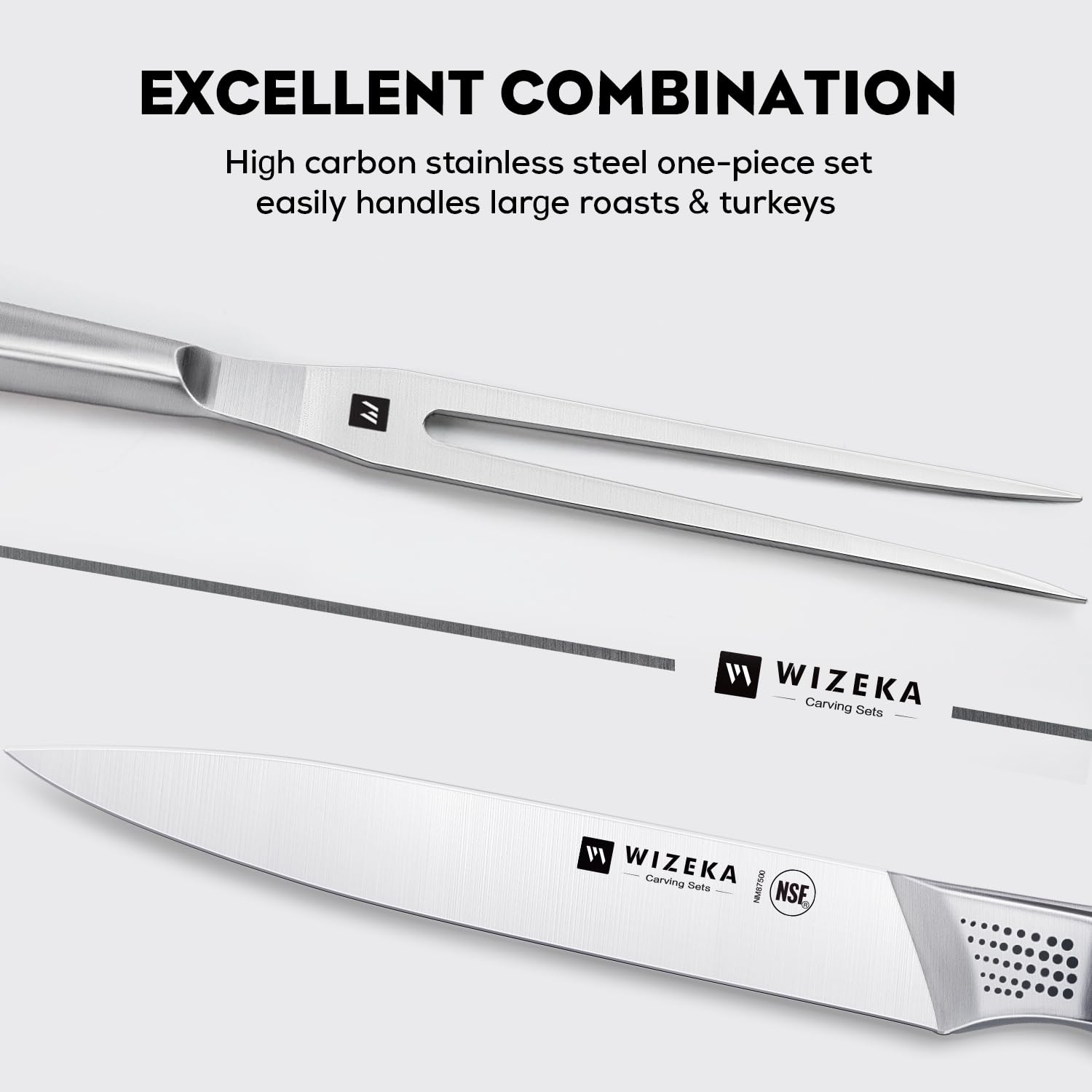 Tenedor para pavo WIZEKA de 8 pulgadas, garantiza piezas grandes
