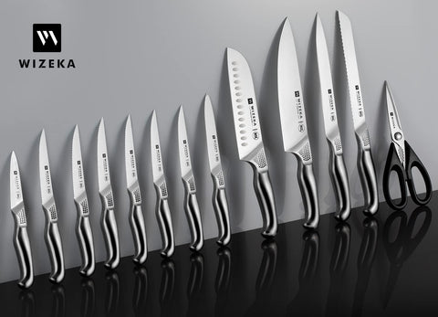Tijeras de cocina WIZEKA incluidas, recortes limpios y eficiencia en la cocina.