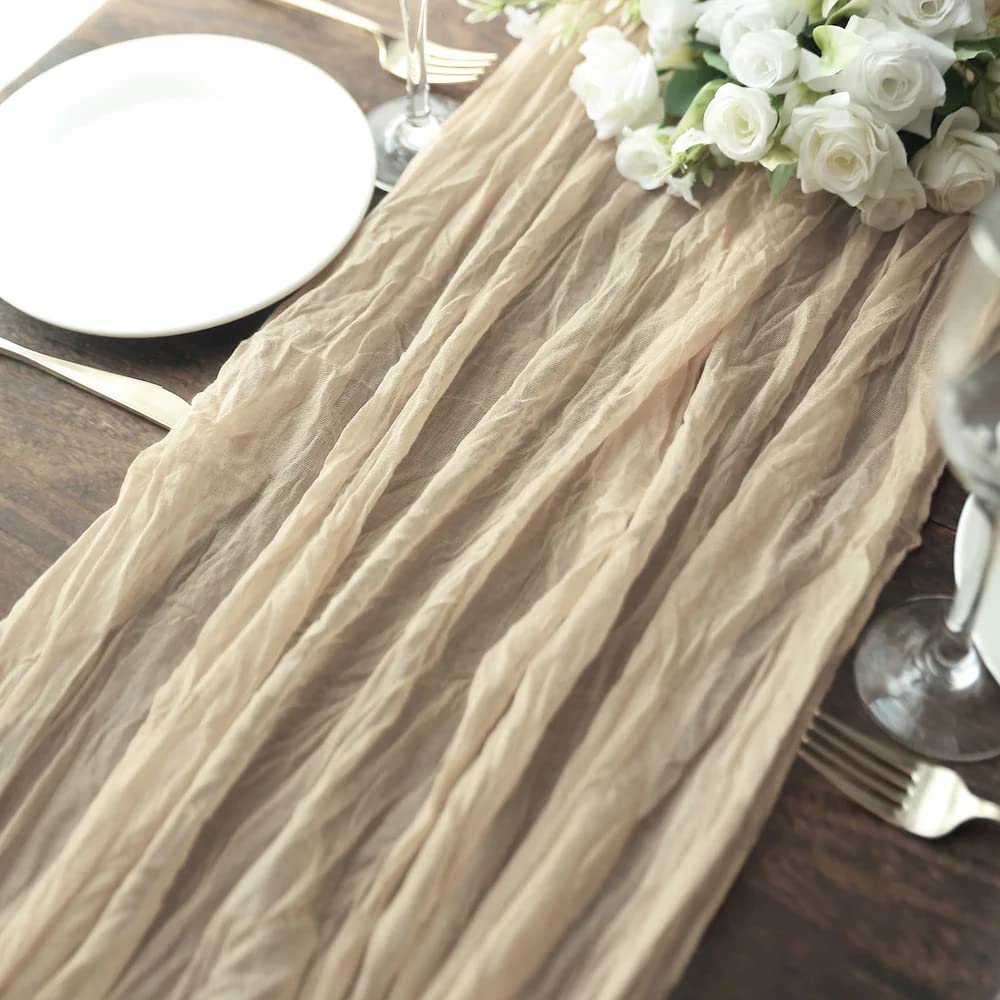Mantel beige de gasa WJWHQ ideal para cumpleaños al aire libre.