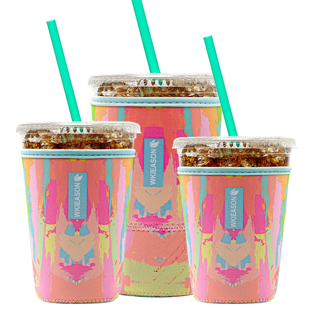 WK IEASON manga aislante para tazas 16-18 oz mantiene la bebida fría