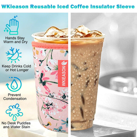 WK IEASON manga aislante para 32 oz, diseño espacioso y cómodo de sujetar.