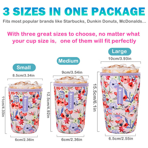 WK IEASON funda aislante flor roja para taza 22oz mantiene bebidas frías por más tiempo