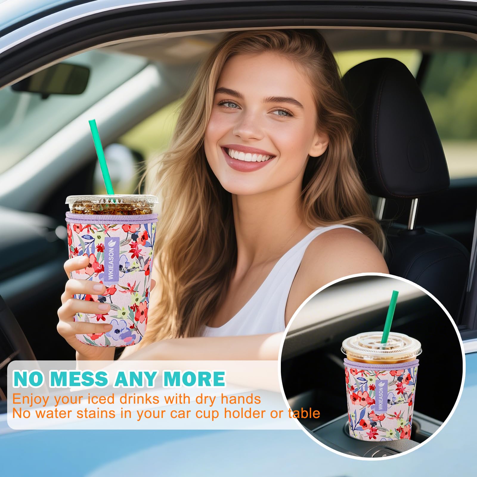 Diseños únicos WK IEASON funda aislante para taza reutilizable y lavable