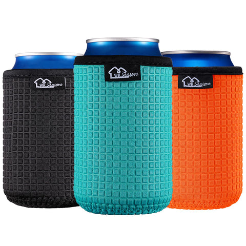 WK IEASON funda lata 12oz negra, ajuste perfecto y resistencia antideslizante
