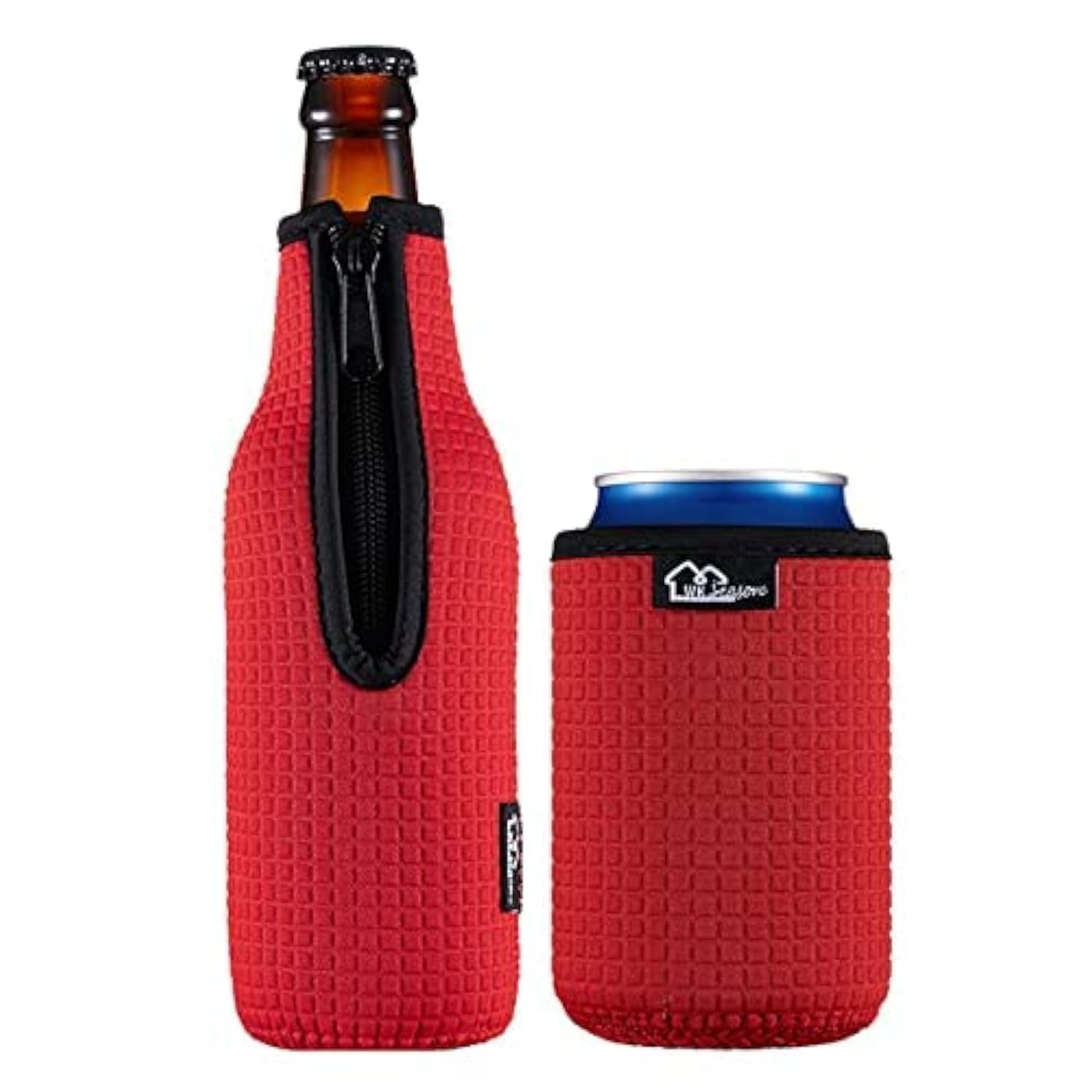 Manga aislada WK IEASON para cerveza 12oz mantiene fría la bebida y la mano seca.