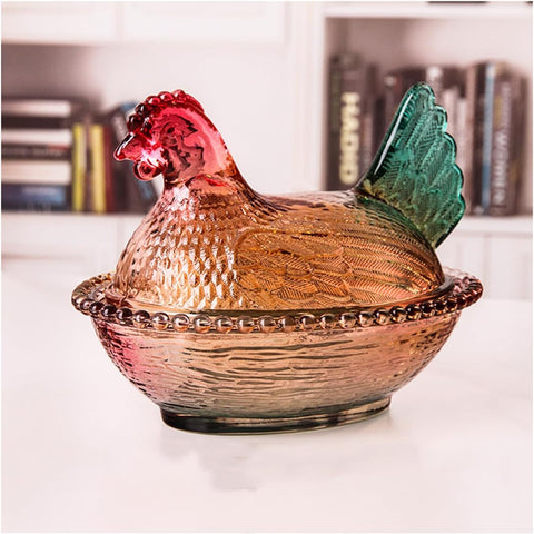 WKHOKI recipiente para snacks con gallina y nido, tapa.