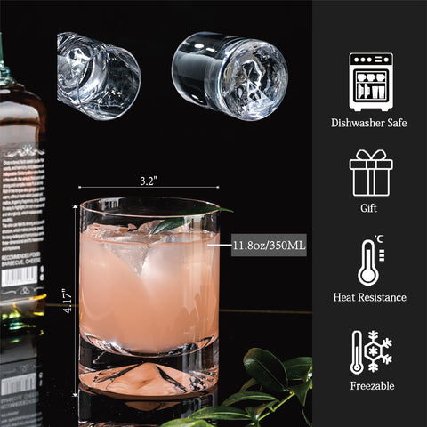 Capacidad 12oz ideal para hielo grande en Wlasss.