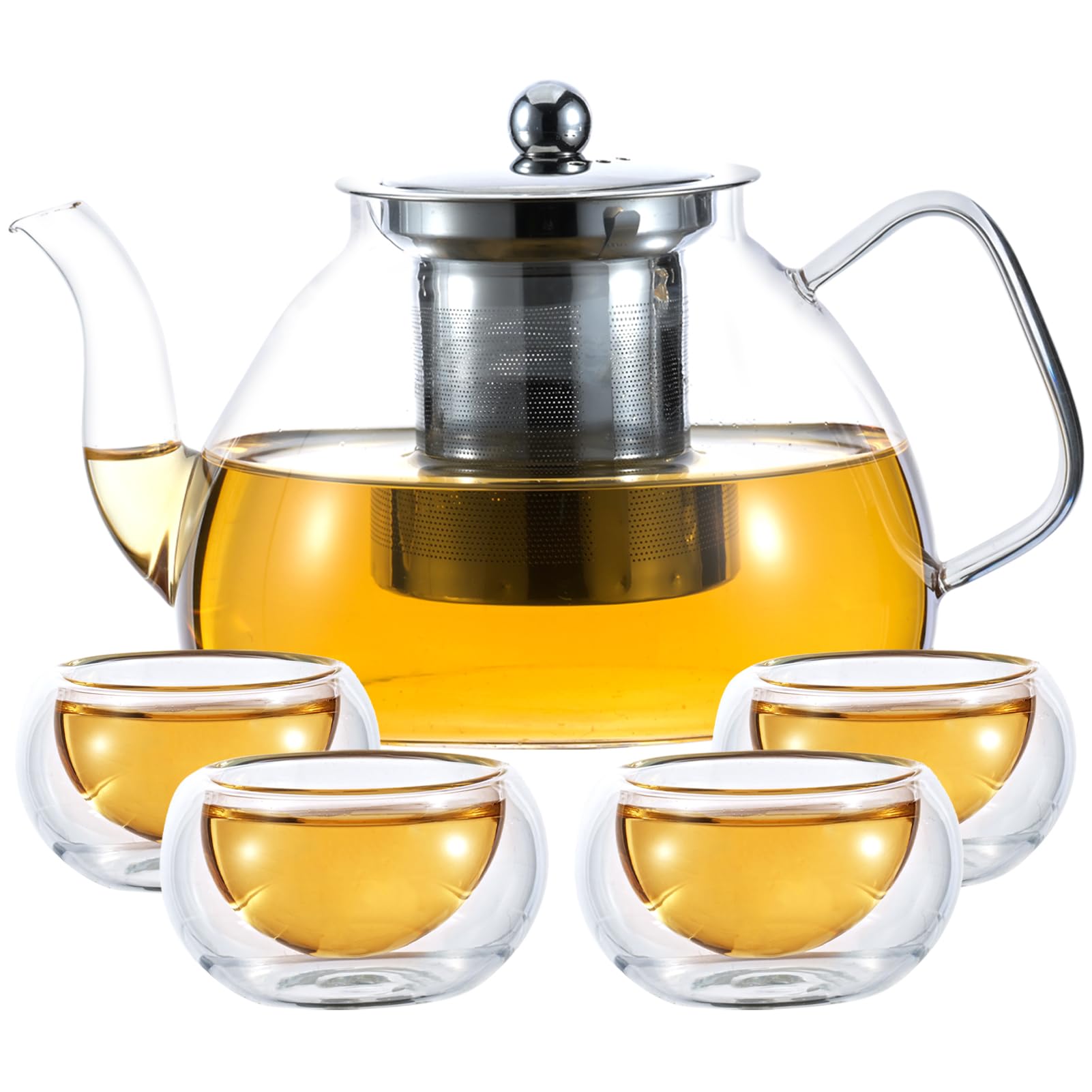 Tetera Wlasss de 1200 ml, visible infusión y color para disfrutar
