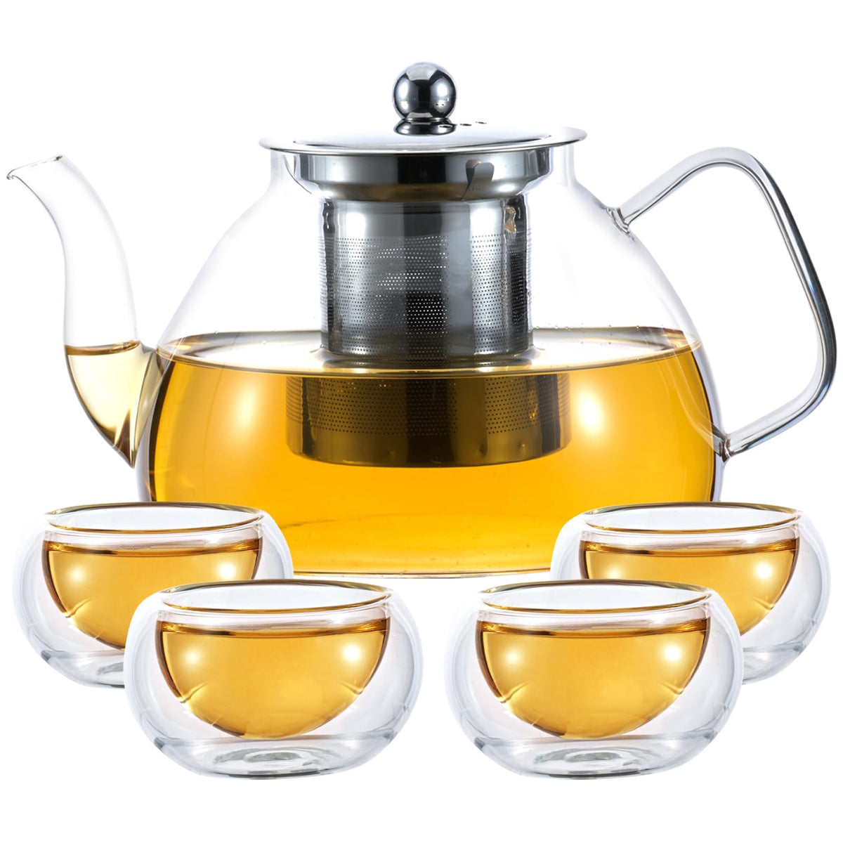 Tetera Wlasss de 1200 ml, visible infusión y color para disfrutar