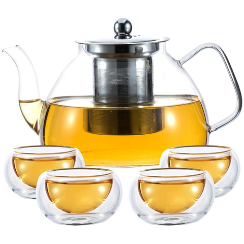 Tetera Wlasss de 1200 ml, visible infusión y color para disfrutar