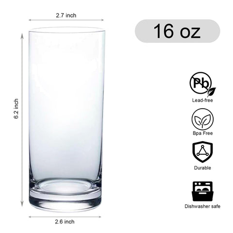 Vasos Wlasss-altos-ergonomicos-de-cristal, agarre cómodo y base estable.