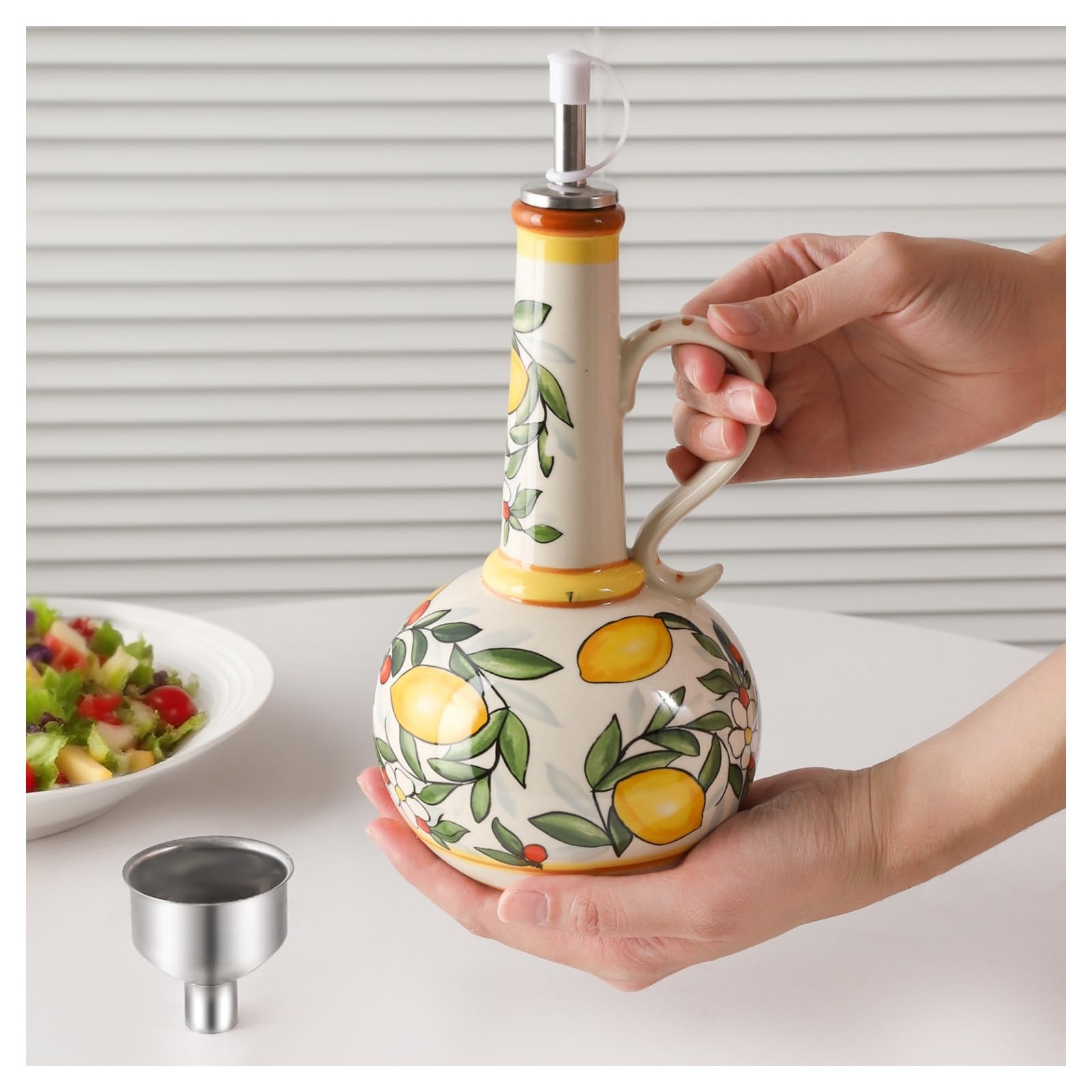 WLFHM dispensador cerámico 18 oz, frente para encimera estable y elegante.
