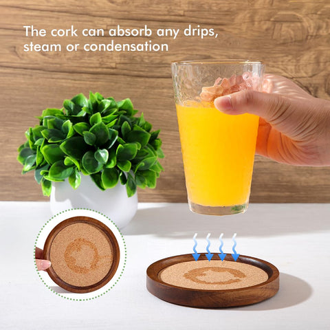 WLWNWFT posavasos absorbentes de madera para bebidas grandes.