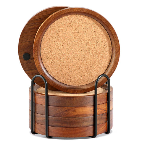 WLWNWFT posavasos de corteza grande protegen la mesa de manchas y derrames.