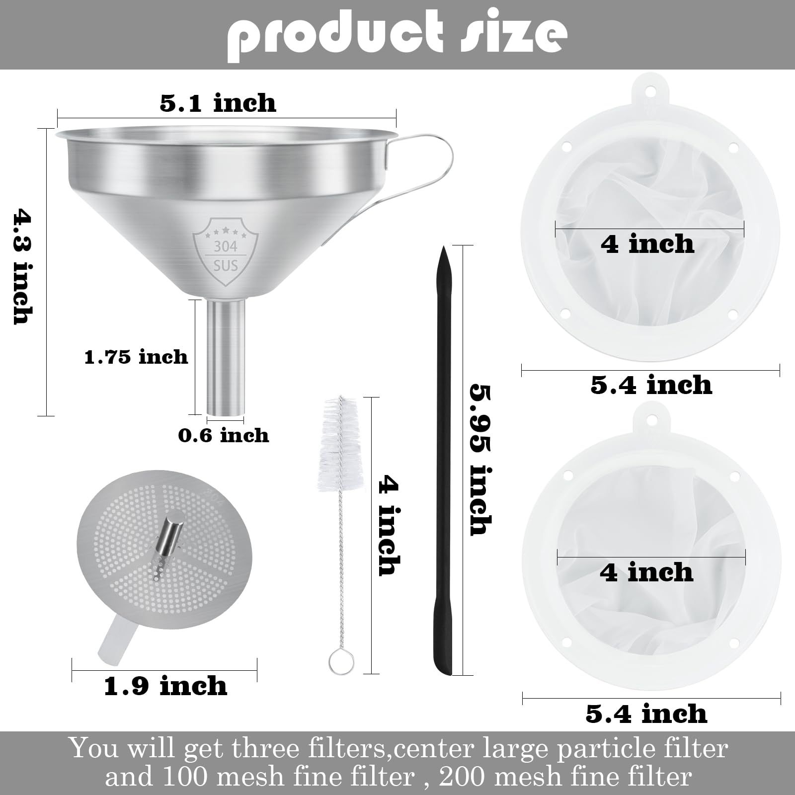 WMKGG colador 100 malla 304, ideal para leche y bebidas ligeras