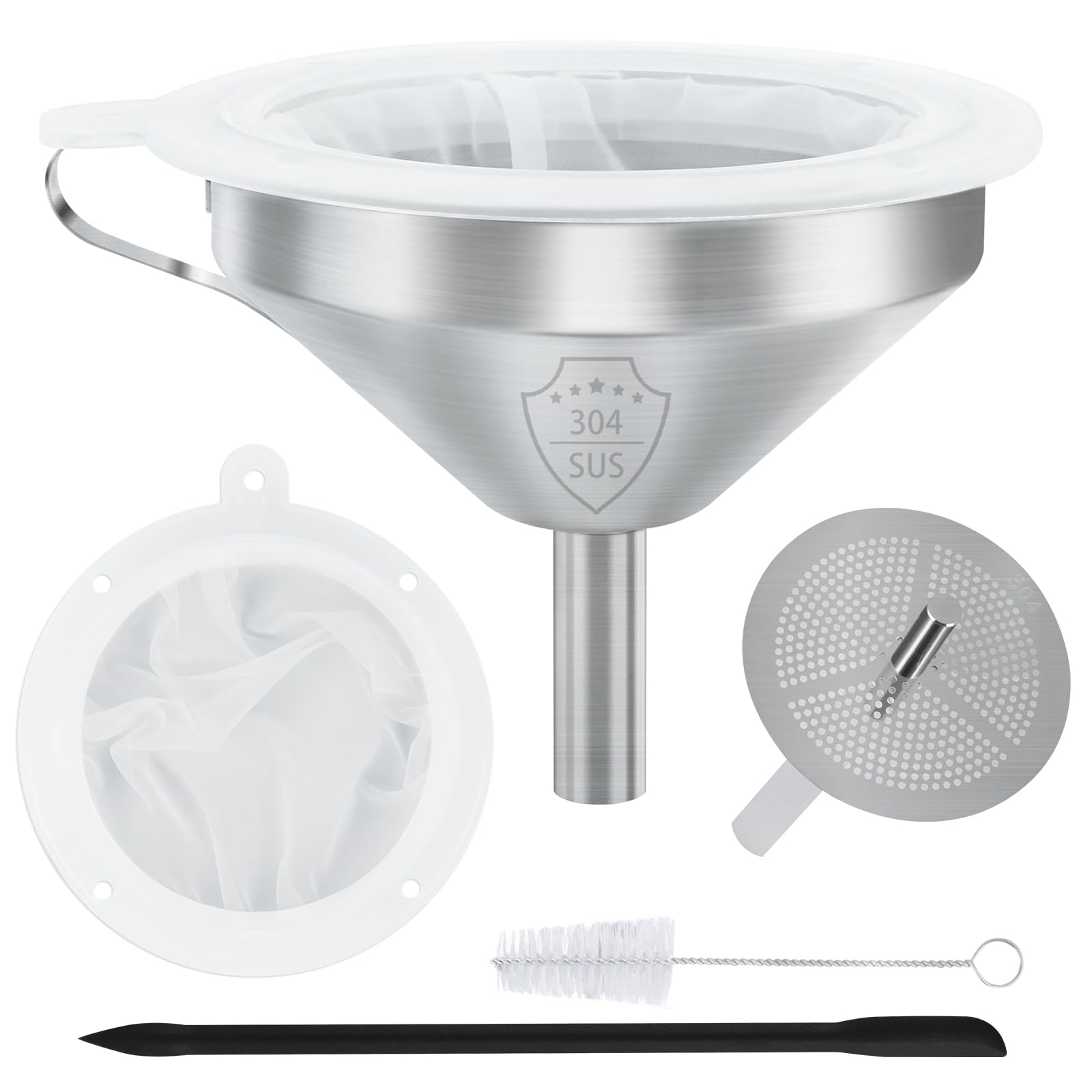 WMKGG embudo 304 acero inoxidable de 5 pulgadas para verter con precisión