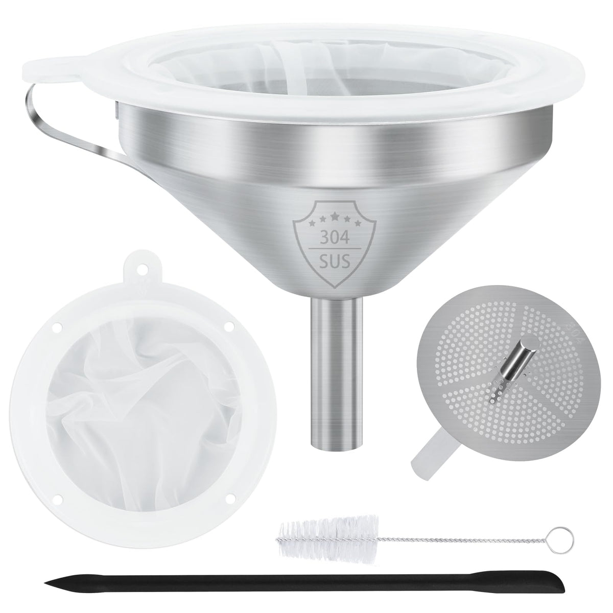 WMKGG embudo 304 acero inoxidable de 5 pulgadas para verter con precisión