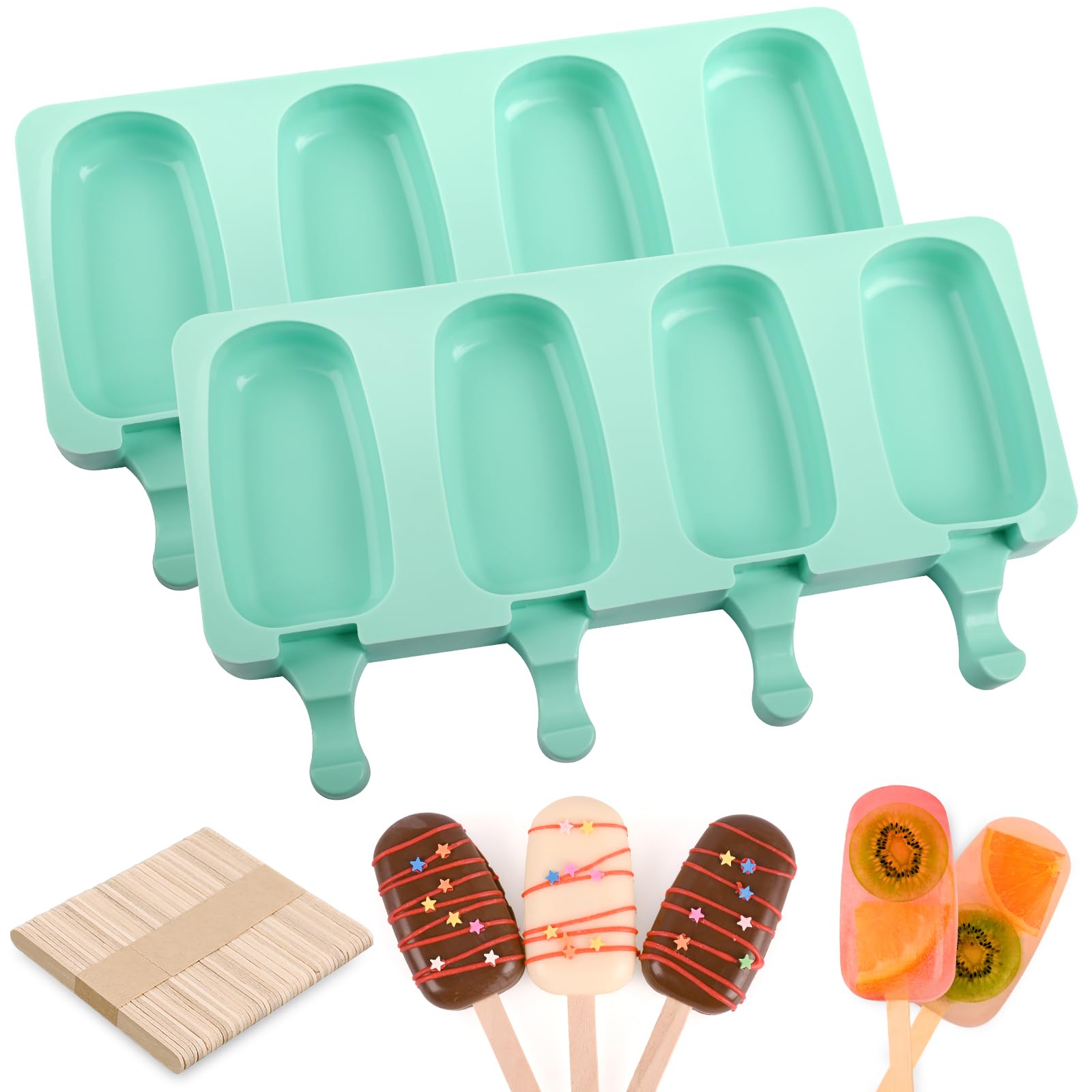 WMKGG moldes de paletas de silicona dos piezas, desmolde suave y fácil limpieza