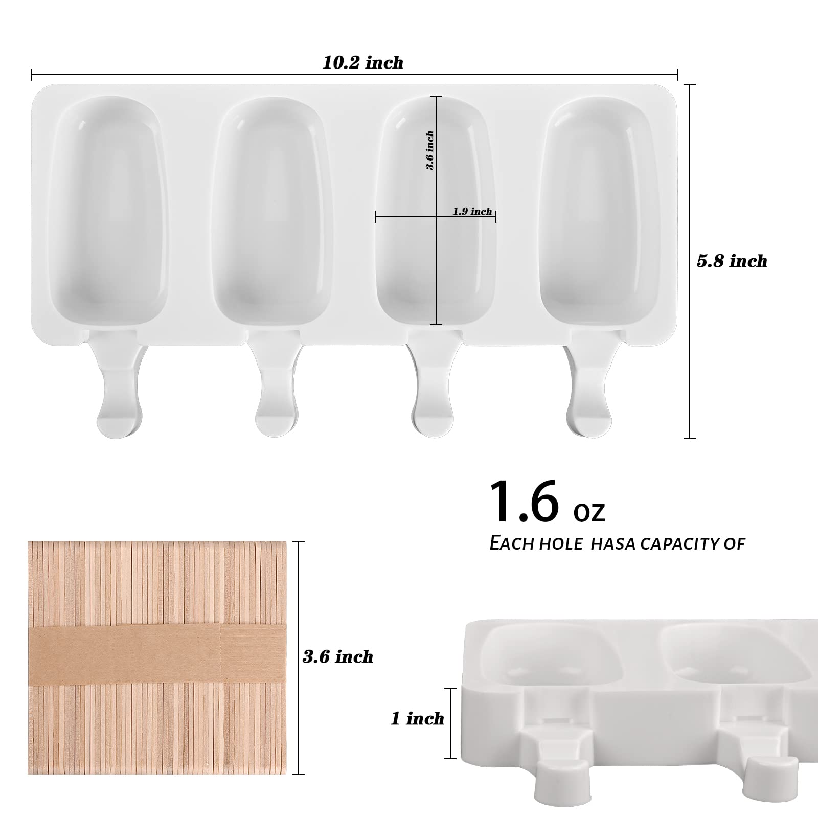 Palitos de madera WMKGG incluidos para paletas rápidas en casa