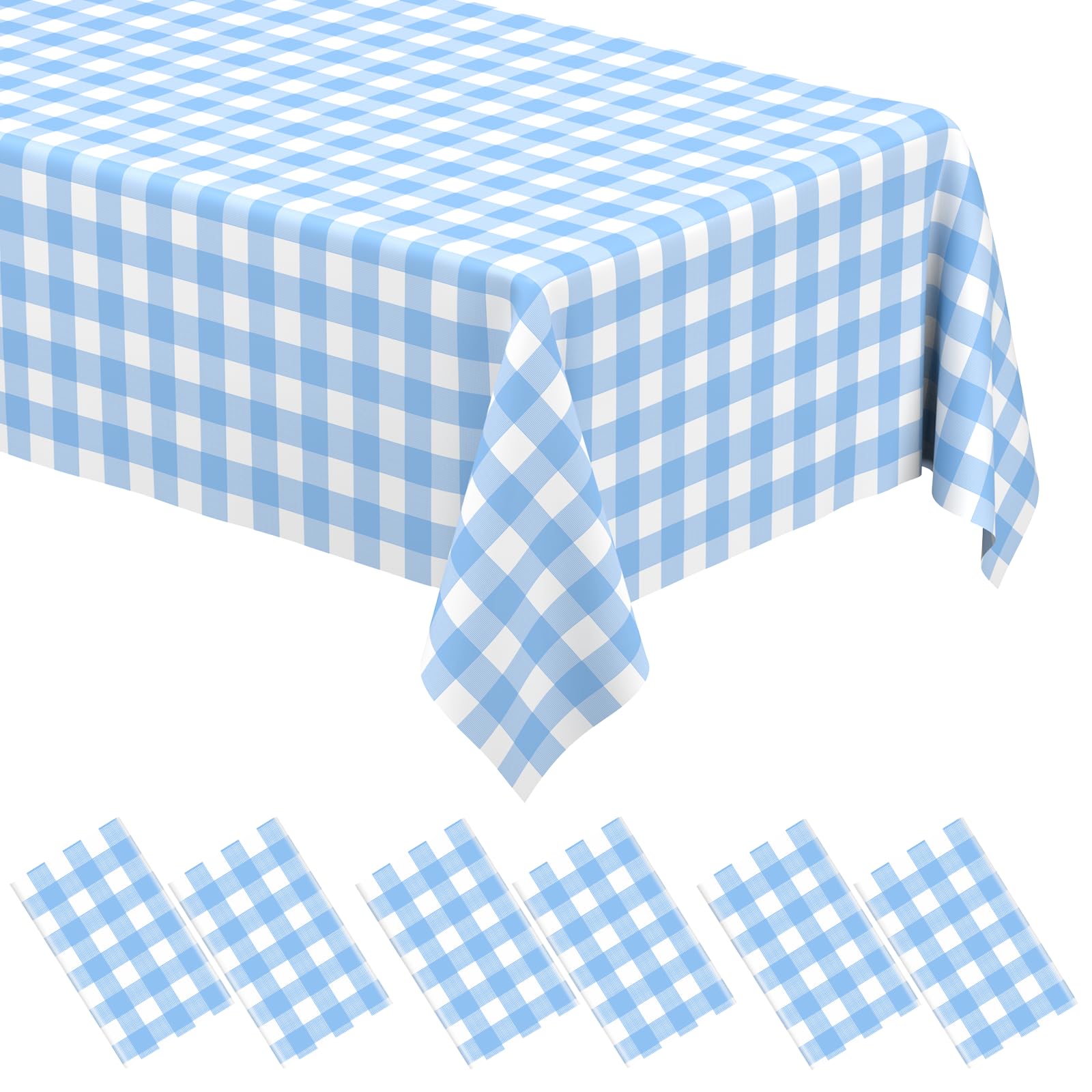 Mantel WNINK azul claro a cuadros para picnics al aire libre.