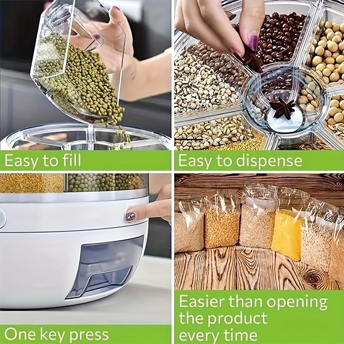 Wnnideo gran capacidad para almacenar granos, arroz y harinas
