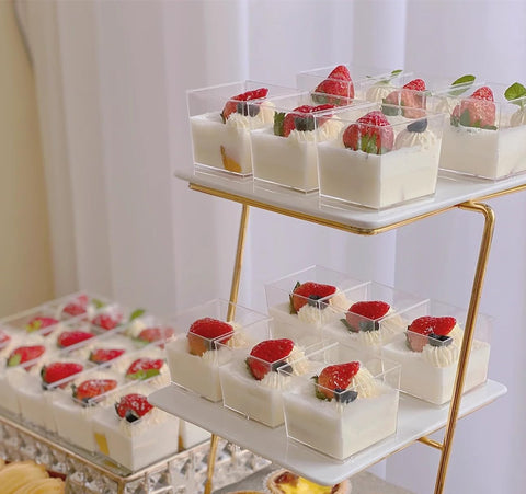 Vasos postre apilables Wnqou para ahorrar espacio.