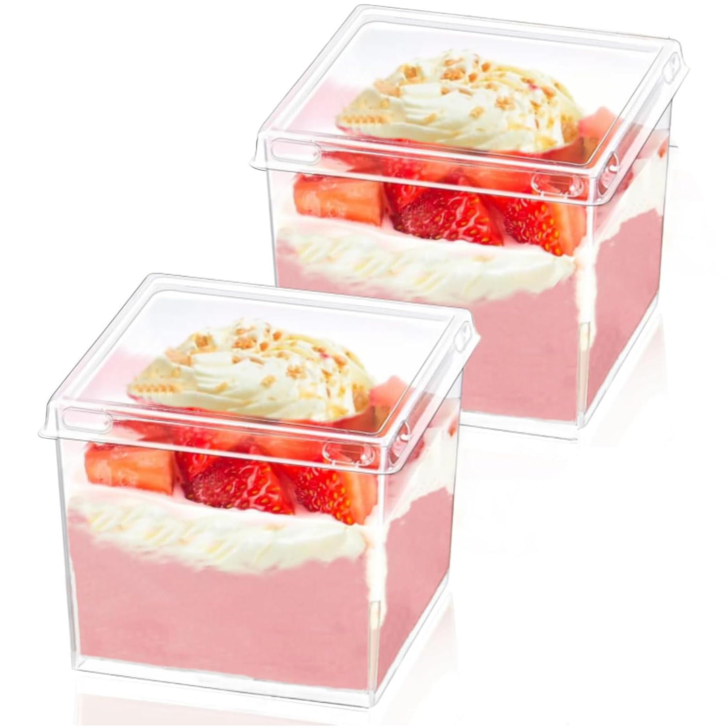 Vasos postre transparentes Wnqou 150 ml para exhibir capas coloridas.