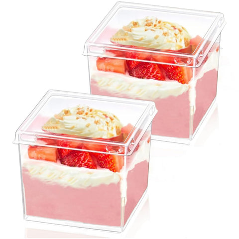 Vasos postre transparentes Wnqou 150 ml para exhibir capas coloridas.
