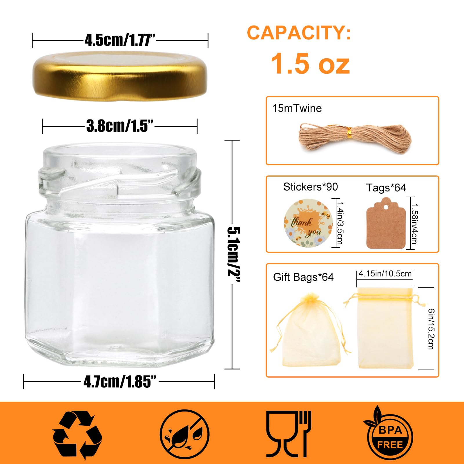 Woaiwo-q tarro hexagonal con cierre de silicona, ideal para conservar sabores.