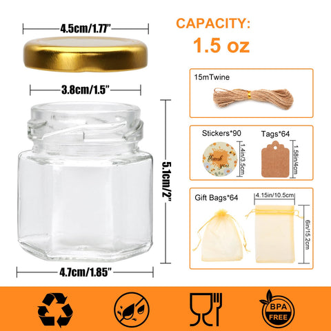 Woaiwo-q tarro hexagonal con cierre de silicona, ideal para conservar sabores.