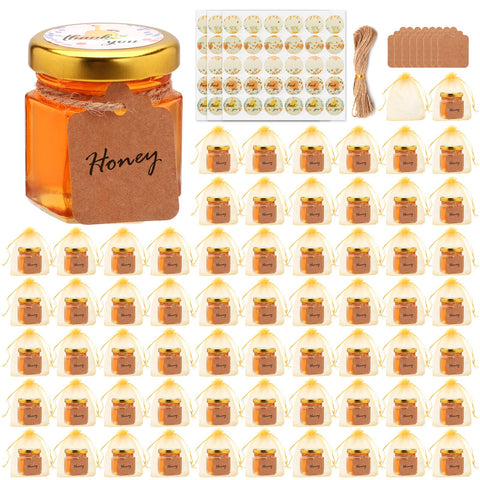 Woaiwo-q tarro hexagonal con tapa dorada para miel y presentaciones elegantes.