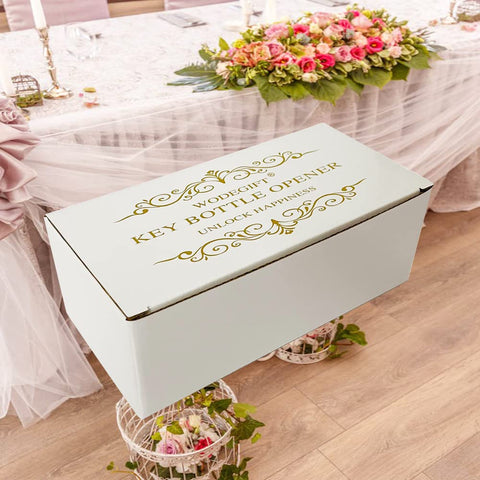Llave dorada WODEGIFT con etiqueta personalizable para mensajes