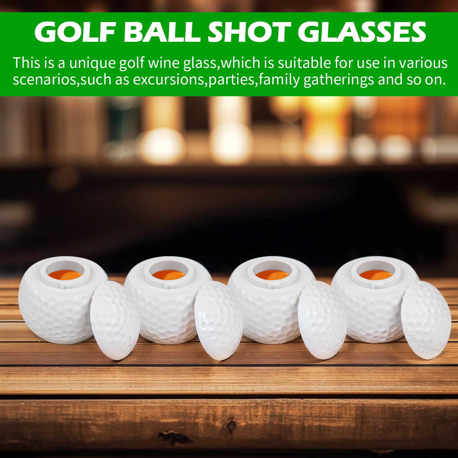 Diseño único de bola de golf en vaso shot WodGod, práctico y duradero.