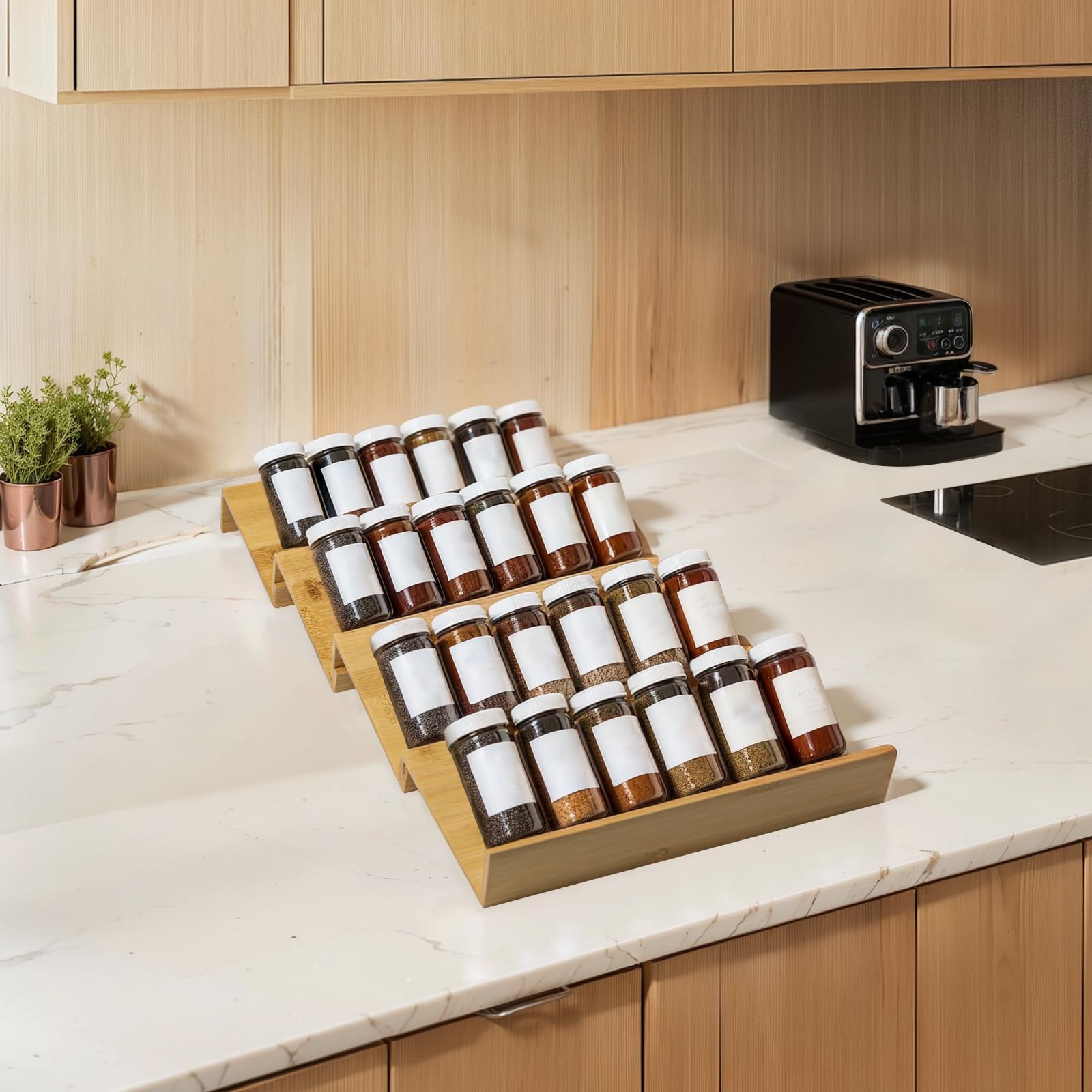 WodGod organización para cocina con especias y frascos pequeños