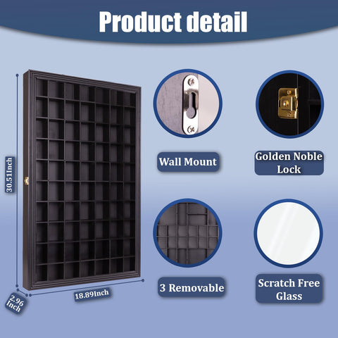 WodGod puerta acrílica UV con cerradura dorada protege las piezas.