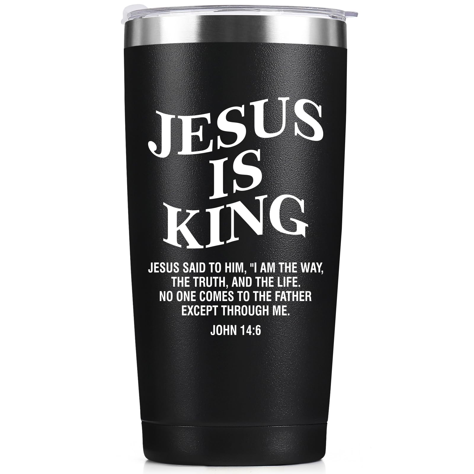 WOELIVE tumbler Jesús es Rey, 20 onzas, mantiene bebidas frías o calientes por horas