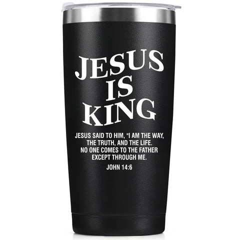 WOELIVE tumbler Jesús es Rey, 20 onzas, mantiene bebidas frías o calientes por horas