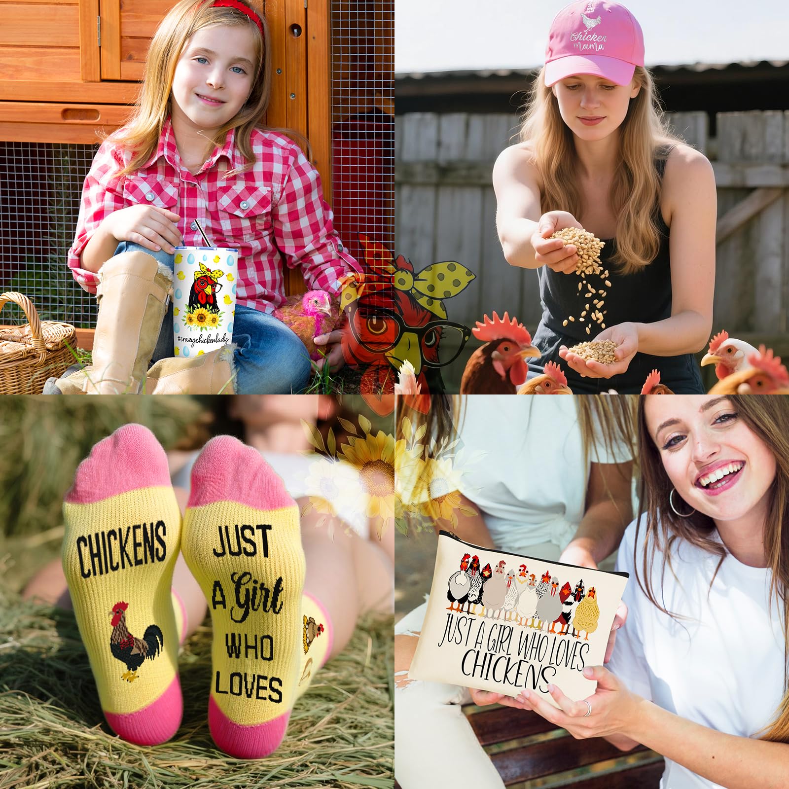 Pendientes WOFIROY de gallinas en colores vibrantes para uso diario.