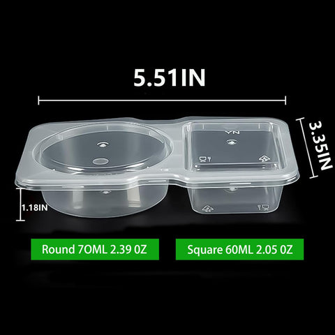WOIRHWEH mini de 2 onzas y 2,5 onzas, perfecto para aderezos y aperitivos pequeños.