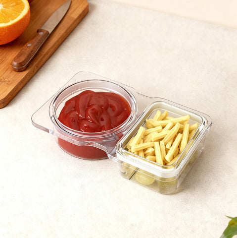WOIRHWEH contenedor para aperitivos y salsas, ideal para porciones separadas en picnic.