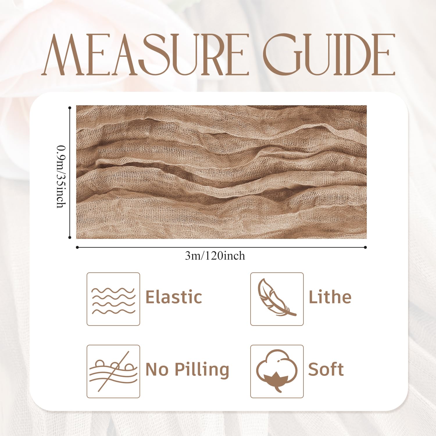 Gasa textura Wokceer para crear ambiente suave en la mesa.