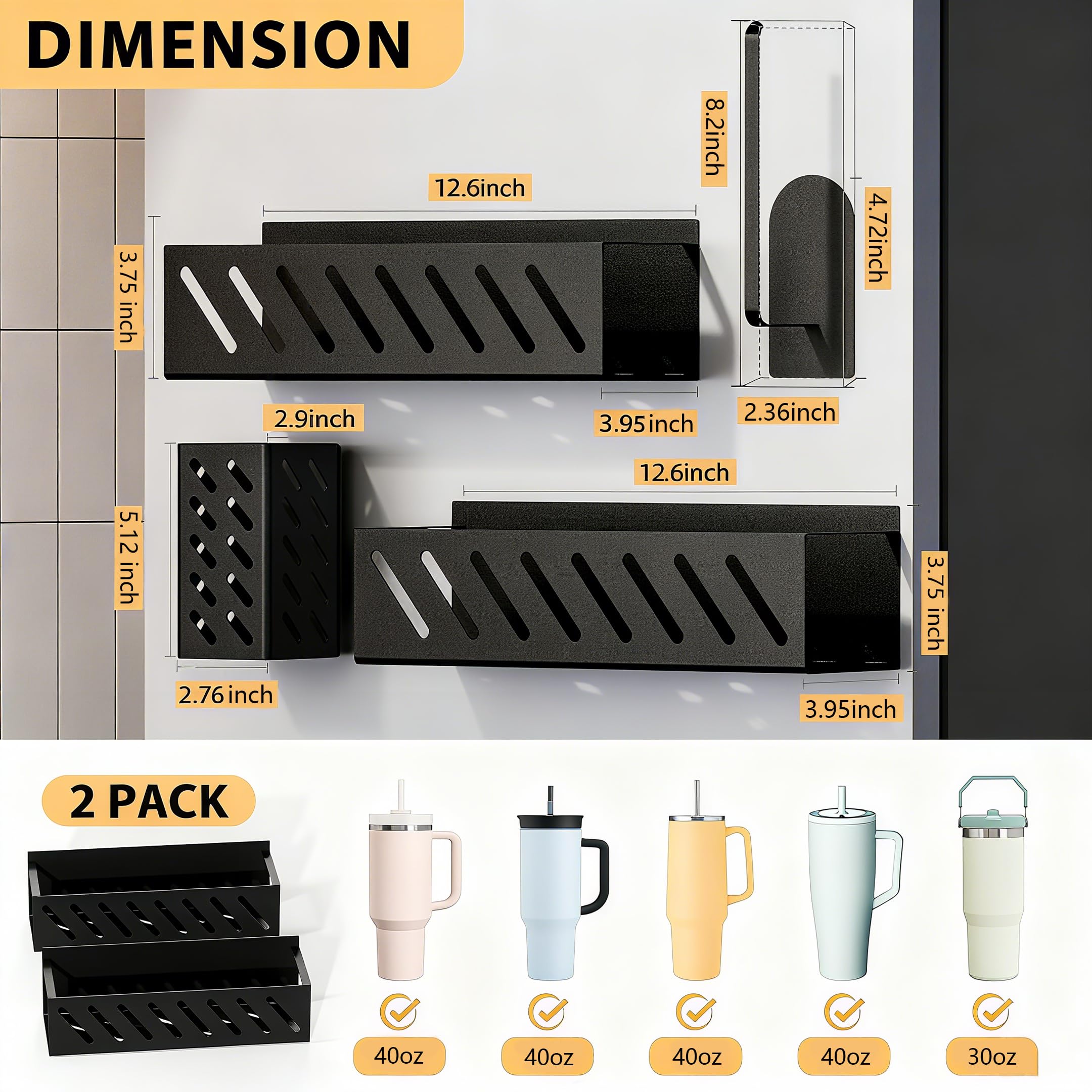 Estructura premium Wolera brinda estabilidad para vasos de 40 onzas