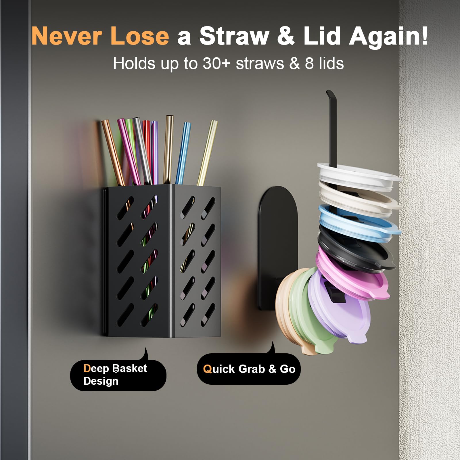 Estructura de hierro y barandillas Wolera, soporte seguro para tazas de 40 oz.