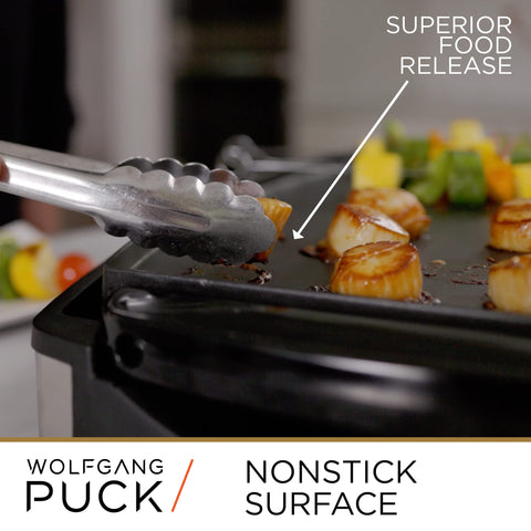 Wolfgang Puck XL: control de temperatura ajustable para dorar de forma uniforme.