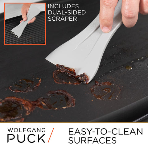 Wolfgang Puck XL: mango resistente al calor para manipular con seguridad.