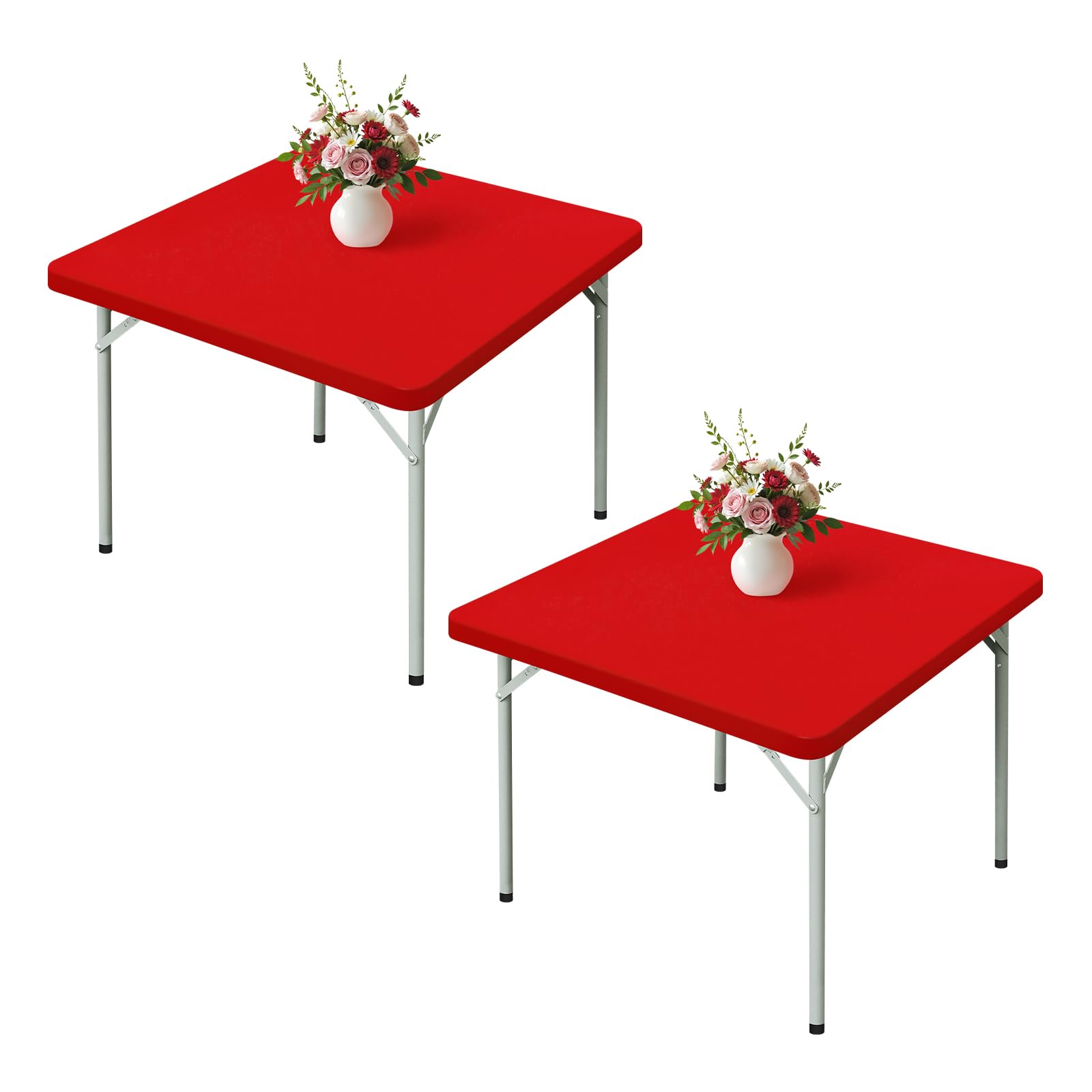 Mantel Wolkemer rojo ajustado 34x34 para fiestas y encuentros