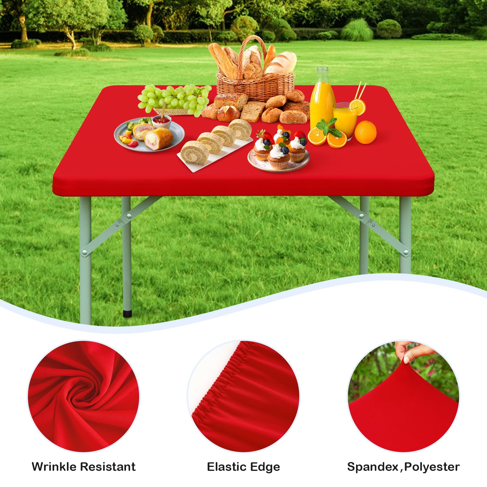 Mantel Wolkemer con bordes elásticos rojo 34x34 evita deslizamientos