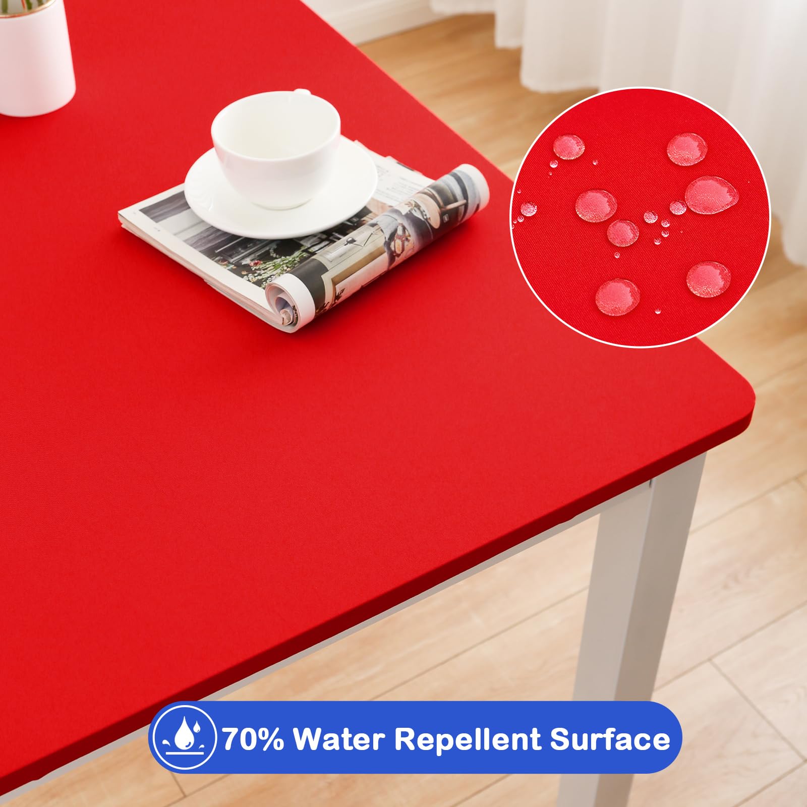 Mantel Wolkemer oculta manchas rojo 34x34 para una mesa pulida